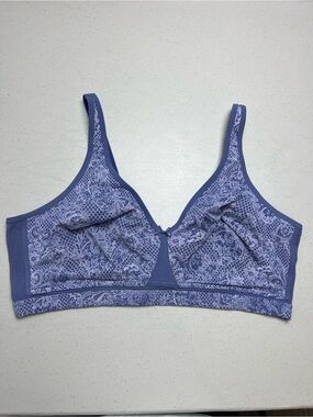 Cacique 46DD‎ Floral Bra Women's Purple Unlined Full Coverage No Wire